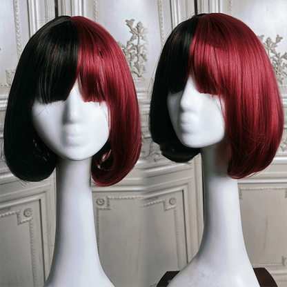 Free Shipping For Hivava Vampire Clown Colorblock Short Straight Wig With Neat Bangs