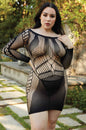 Free Shipping For Plus Size Love like Crazy Long Sleeve Fishnet Dress