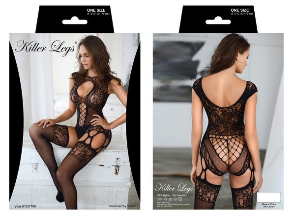 Free Shipping For Lacey Daydreams Halter One-Piece Fishnet Bodystocking