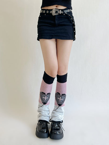 New Fashion Fashion Flared Keep Warm Heart Shape Printed Leg Warmers Accessories-Homeundewear