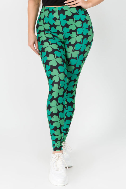 Free Shipping For Lucky 4-Leaf Clover Printed Leggings