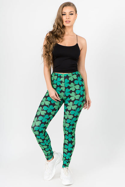 Free Shipping For Lucky 4-Leaf Clover Printed Leggings