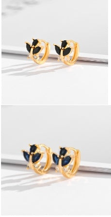 Free Shipping ForFashion Multi-style Square Crystal Zircon Ornament Gold Plated Diamond Ear Ring