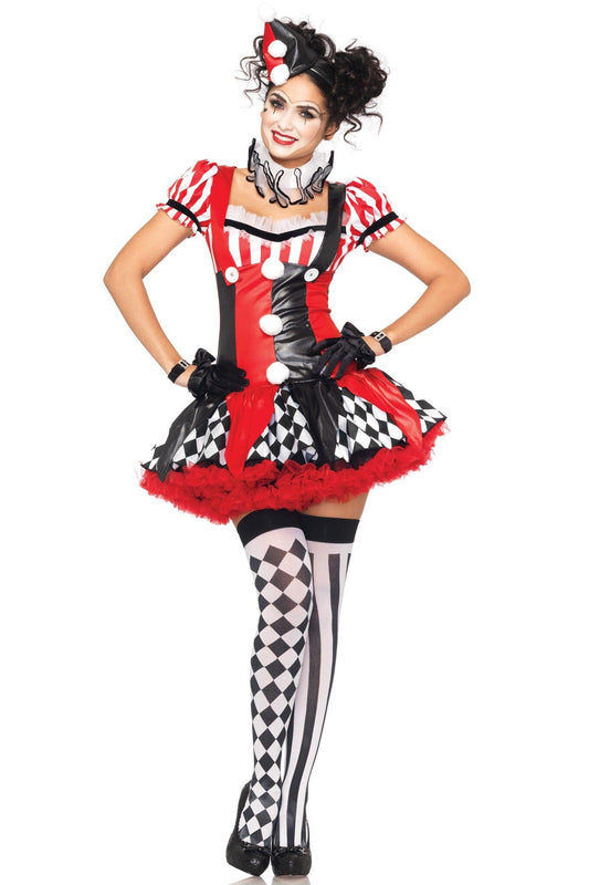 Free Shipping For Harlequin Clown Costume