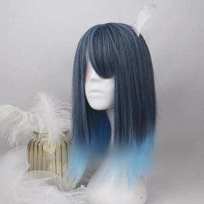 Free Shipping For Hivava Black-Blue Gradient Bangs Wig