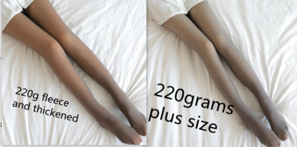 Fake Translucent Plus Size Leggings Fleece Lined Tights Fall And Winter Warm Fleece Pantyhose Women Fleece Lined Pantyhose Thermal Winter Tights