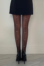 Free Shipping For Black Rhinestone Line Tights