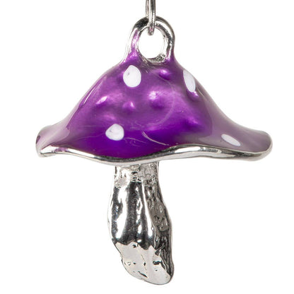 Free Shipping For PURPLE AND SILVER MUSHROOM EARRINGS