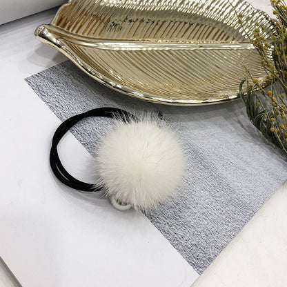 Korean Fresh Style Mink Fur Hair Ties