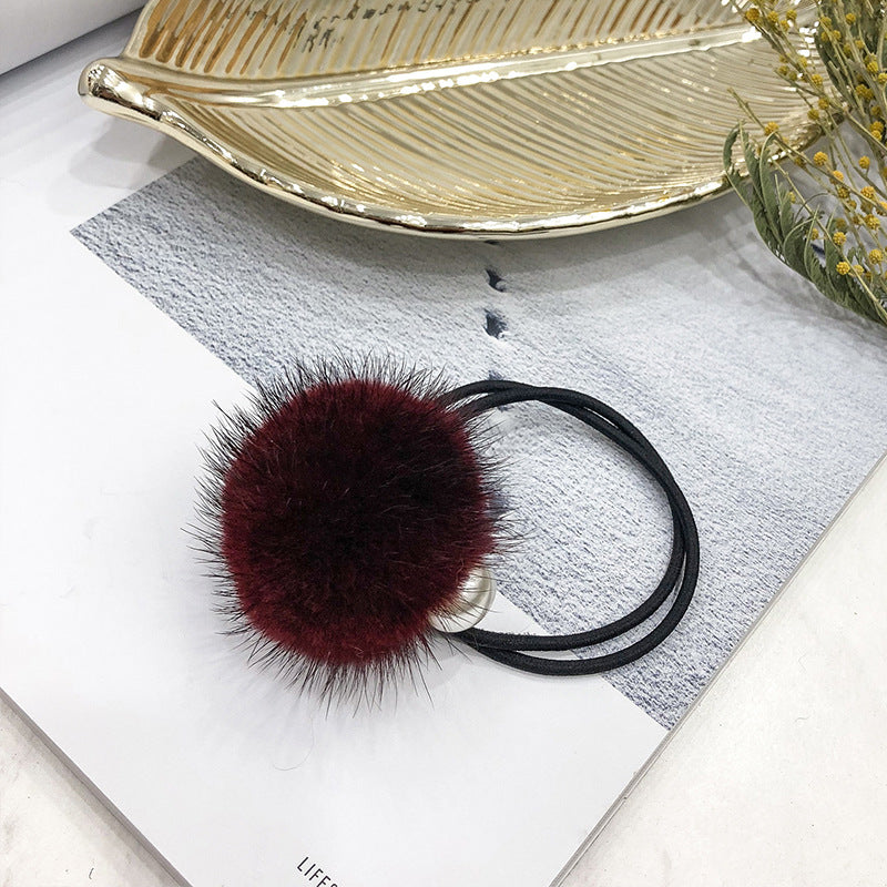 Korean Fresh Style Mink Fur Hair Ties