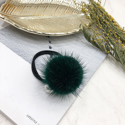 Korean Fresh Style Mink Fur Hair Ties