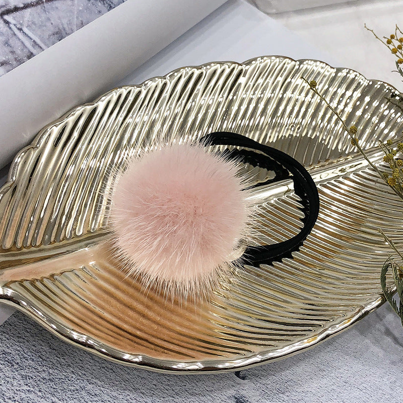 Korean Fresh Style Mink Fur Hair Ties