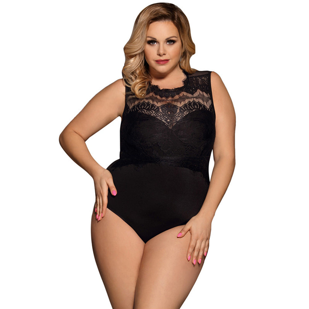 Plus Size Open Bodysuit For Outerwear