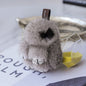 Cute Mini Mink Fur Diamond-Encrusted Bunny Keychain