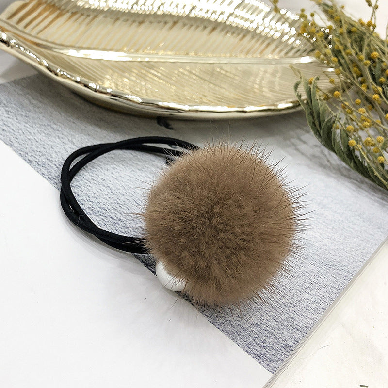 Korean Fresh Style Mink Fur Hair Ties