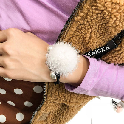 Korean Fresh Style Mink Fur Hair Ties