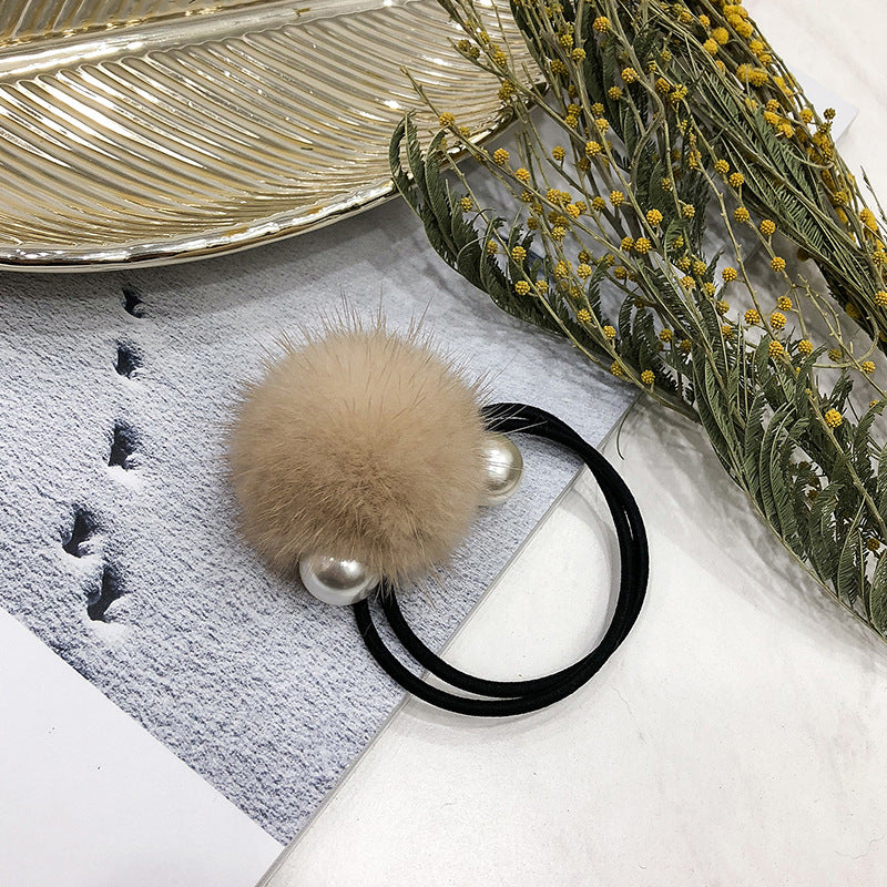 Korean Fresh Style Mink Fur Hair Ties