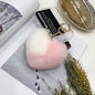 Heart-Shaped Real Rabbit Fur Charm Keychain