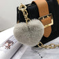 Heart-Shaped Real Rabbit Fur Charm Keychain