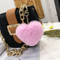 Heart-Shaped Real Rabbit Fur Charm Keychain