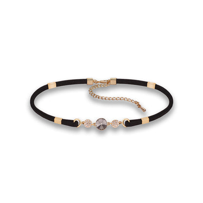 Gold Crystal Black Choker