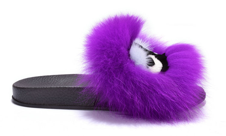 Summer Fuzzy Fox Slippers - Women's Monster Face Indoor Shoes