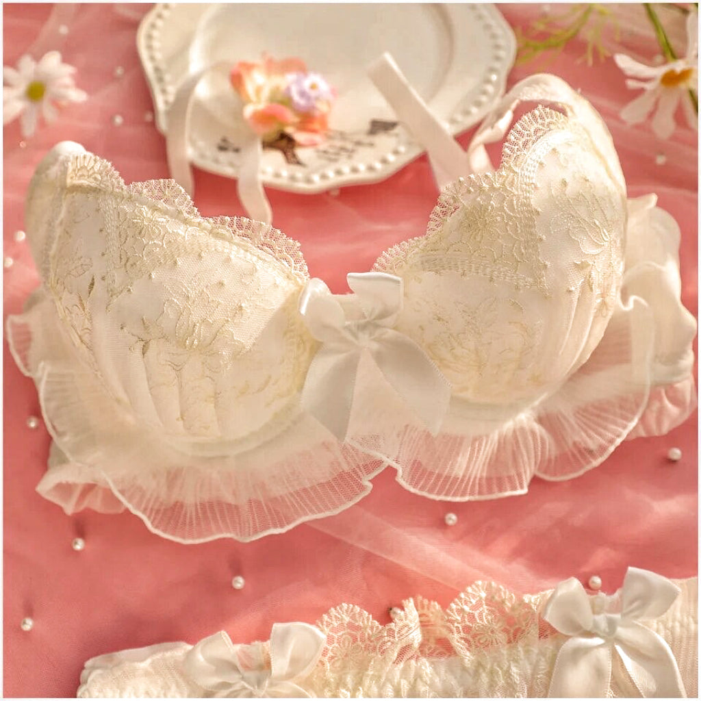 Lace Ruffle Kawaii Doll Romantic Royalcore Princess Lingerie Set