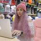 Free Shipping For Hivava Colorful Knitting Hat With Removable Long Curly Wig 1