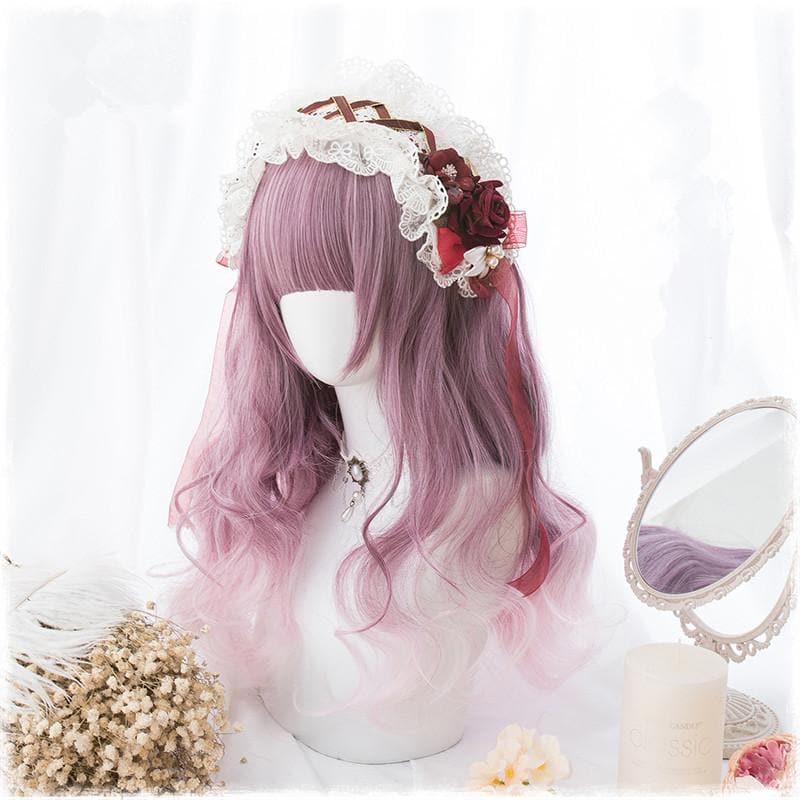 Free Shipping For Hivava Pink Gradient Lolita Long Curl Wig