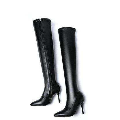 Autumn And Winter High Heel Thin Heel Side Zipper Elastic High Boots