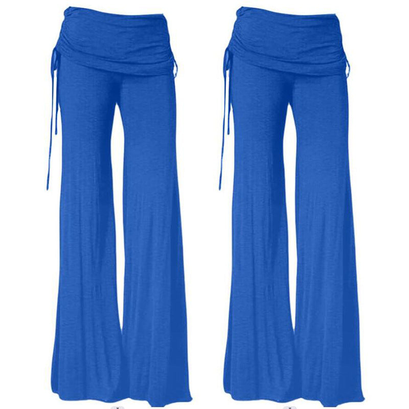 New FashionPure Color Low Waist Yoga Wide-legs Long Pants Beach Pants