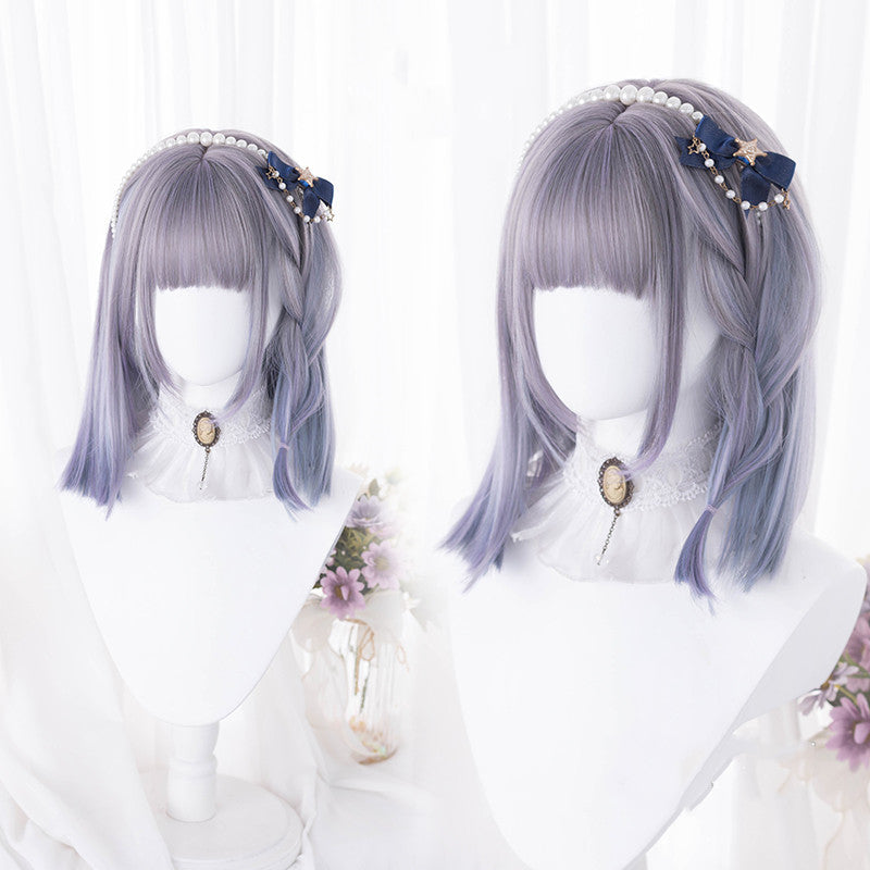 Free Shipping For Hivava Gradient Blue Purple Short Straight Wig