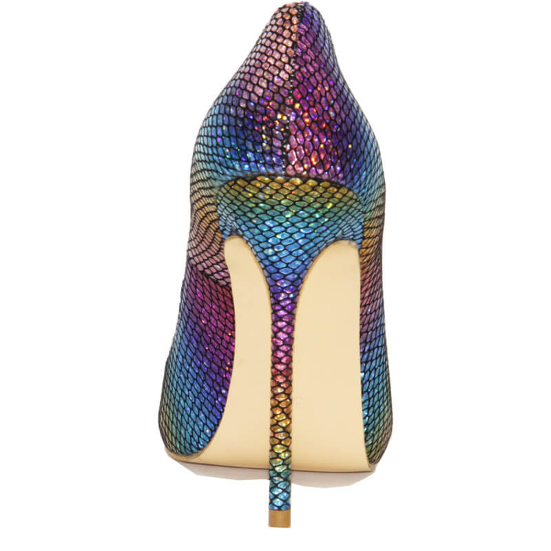 Sexy Color Block Sequin Snakeskin Pumps