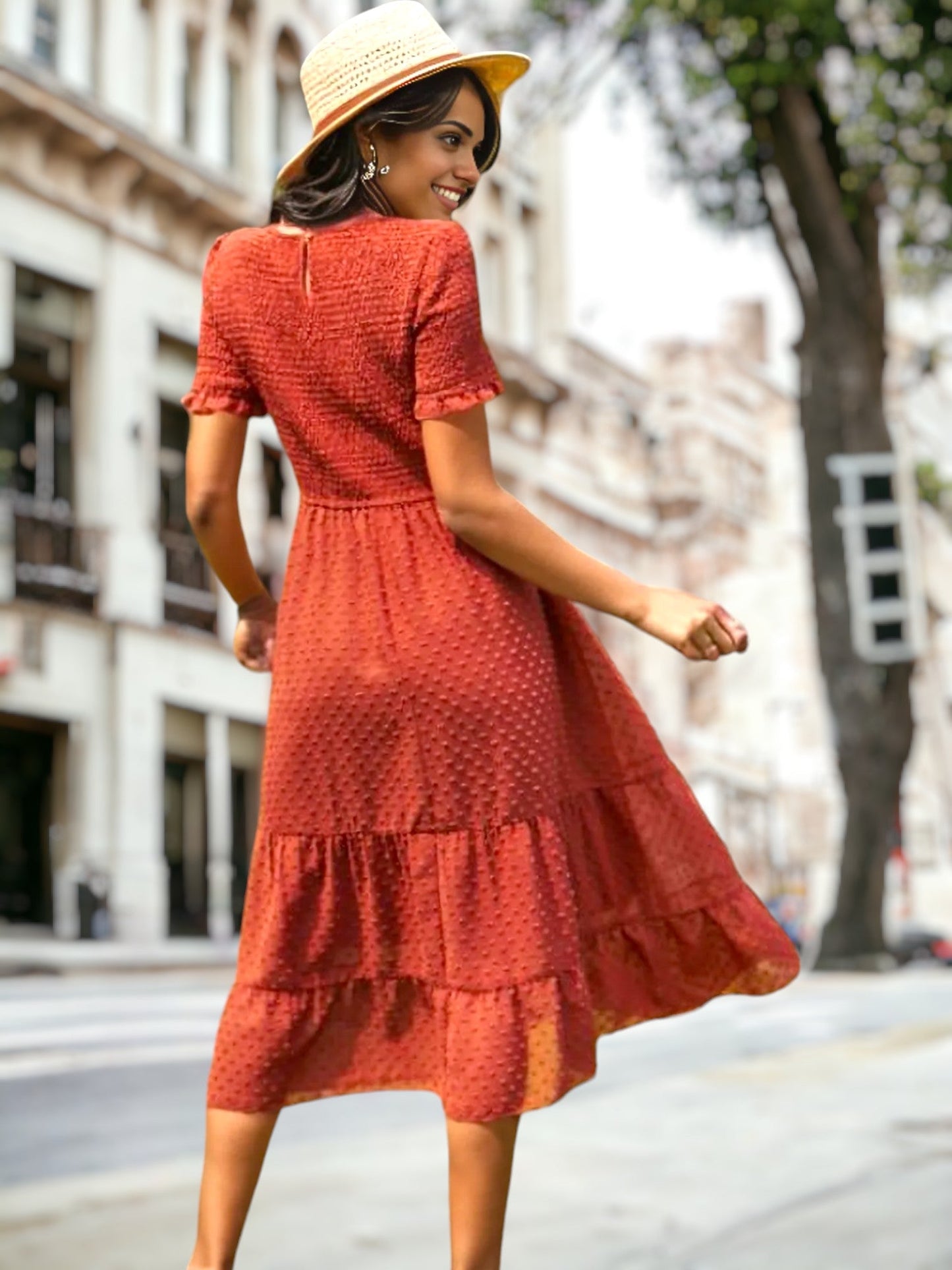 Double Textured Tiered Dress