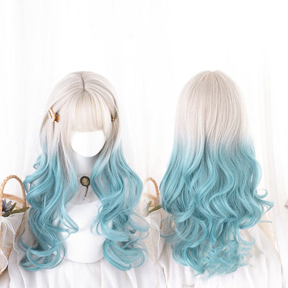 Free Shipping For Hivava Lolita Gradient Green Long Curly Wig