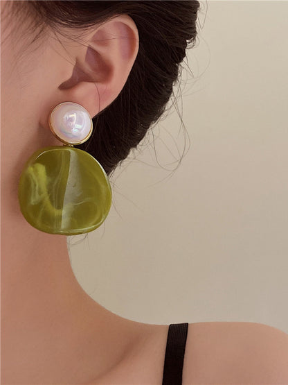 Statement Contrast Color Geometric Acrylic Earrings Accessories-Homeunderwear