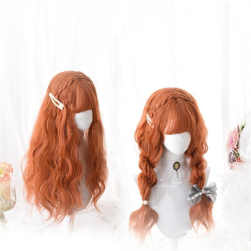 Free Shipping For Hivava Lolita Pumpkin Long Curly Wig