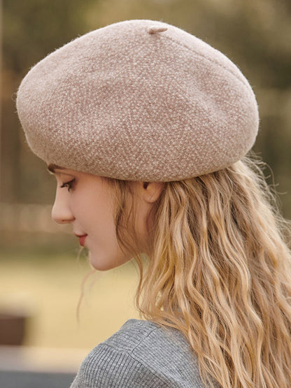 British Style Vintage Wool Beret Hat-Homeunderwear