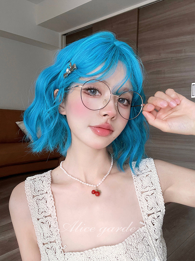 Free Shipping For Hivava Casual Series Hot Neon Blue Short Curly Wig