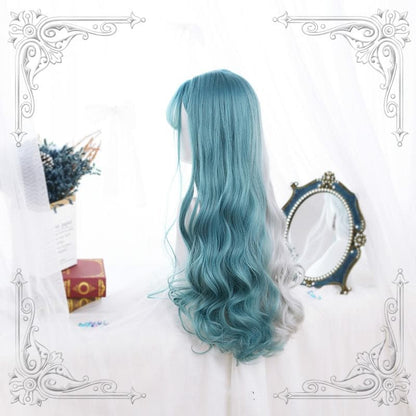 Free Shipping For Hivava Green-Grey Mixed Lolita Long Curl Wig