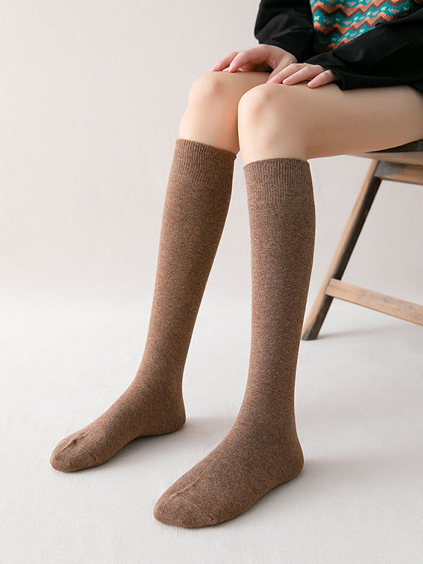 New Fashion Casual Keep Warm Solid Color Socks Accessories-Homeundewear