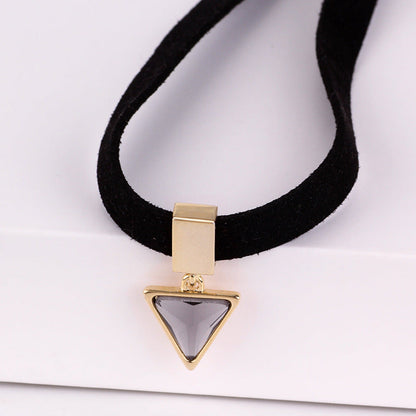 Clavicle Chain Triangular Crystal Choker