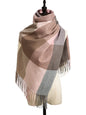 Stylish Tasseled Checkered Shawl&Scarf-Homeunderwear