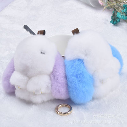 Cute New Rex Rabbit Fur Charm for Bags & Keys