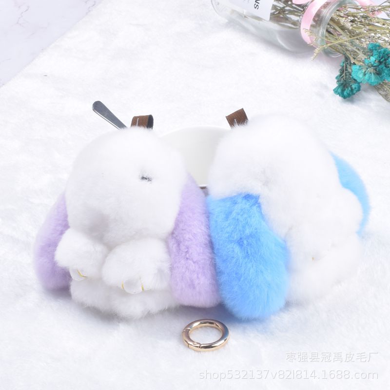 Cute New Rex Rabbit Fur Charm for Bags & Keys