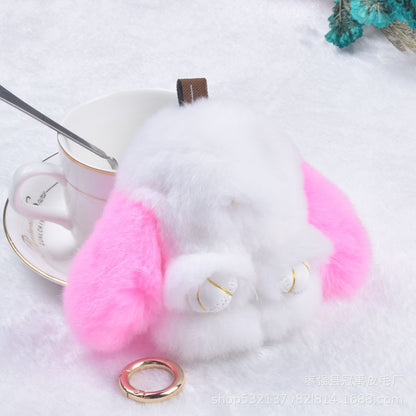 Cute New Rex Rabbit Fur Charm for Bags & Keys