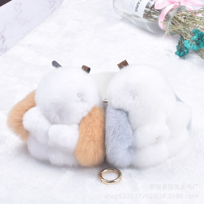 Cute New Rex Rabbit Fur Charm for Bags & Keys