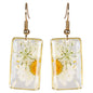 Free Shipping For DRIED SUNFLOWER RECTANGLE EARRINGS