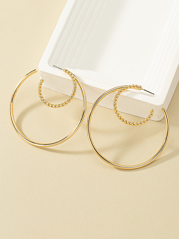 Geometric Textured Earrings Accessories Ear-Ring