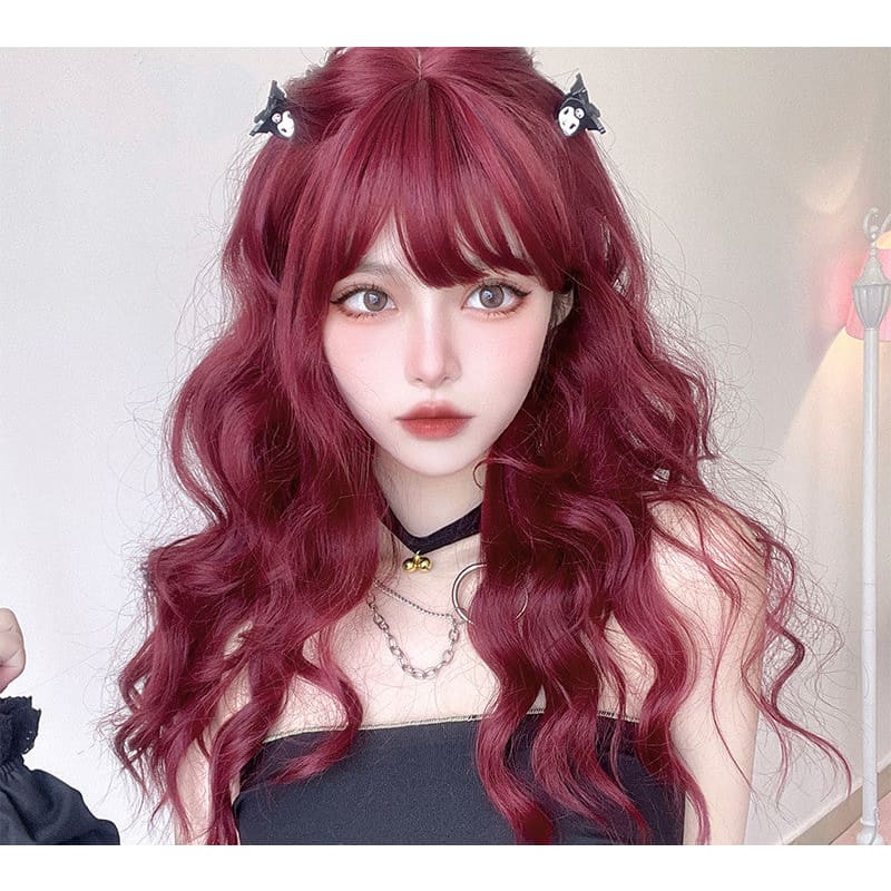 Free Shipping For Hivava Cute Mermaid Style Cherry Red Curly Wig